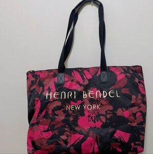 Henri Bendel Pink and Black Abstract Tote